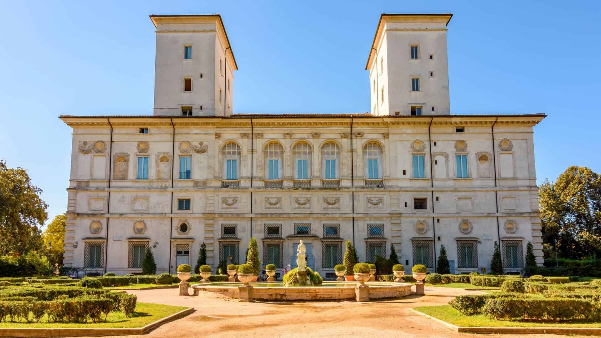 Die Fassade der Galleria Borghese