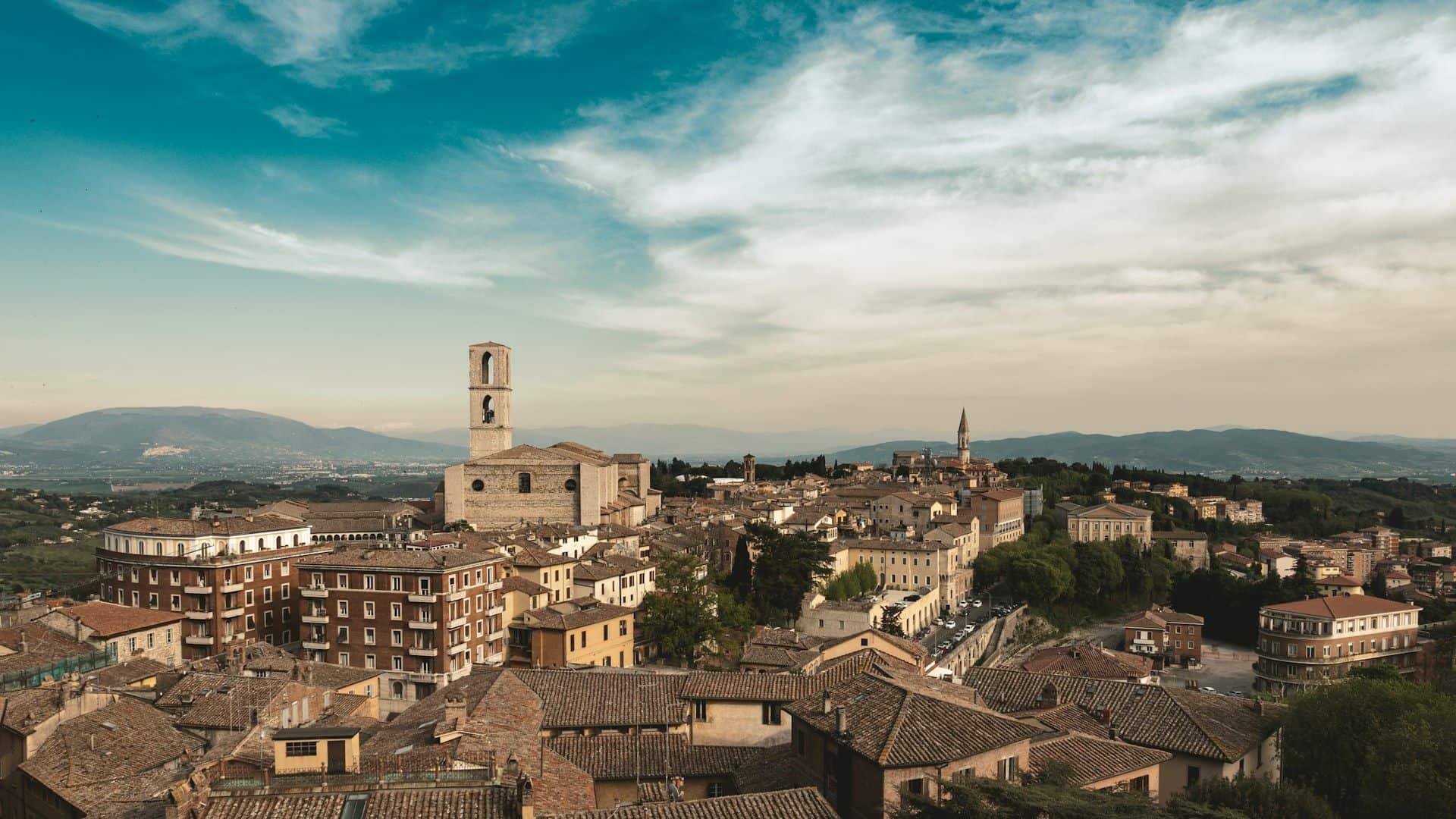 Die Stadt Perugia im Winter. Foto von mauro grazzi