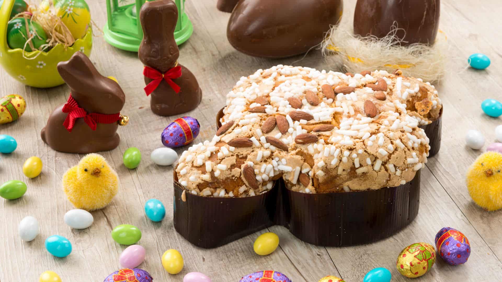 Nahaufnahme einer Oster-Colomba.