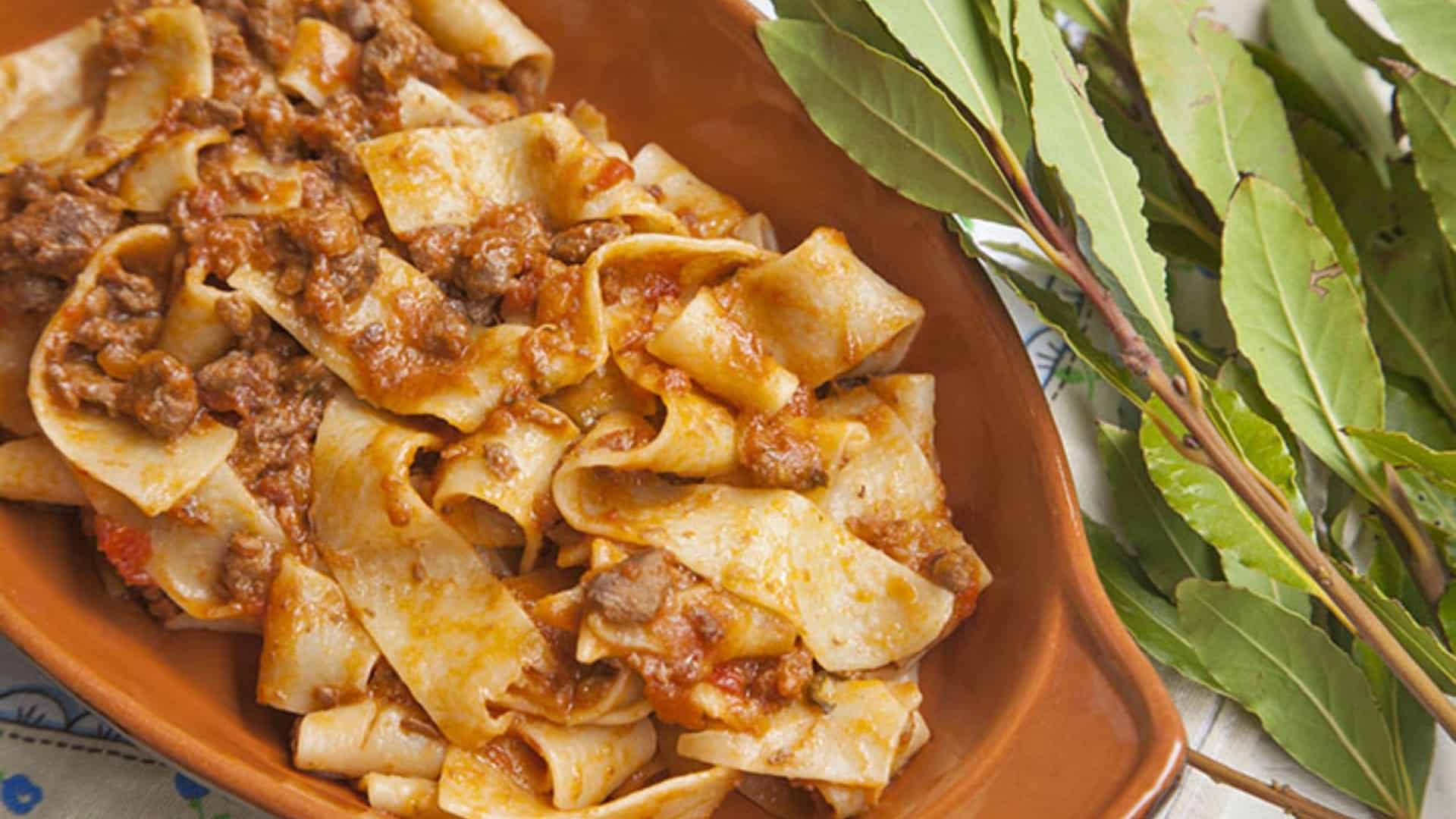 Pappardelle mit Wildschweinragout. Foto von I-Food