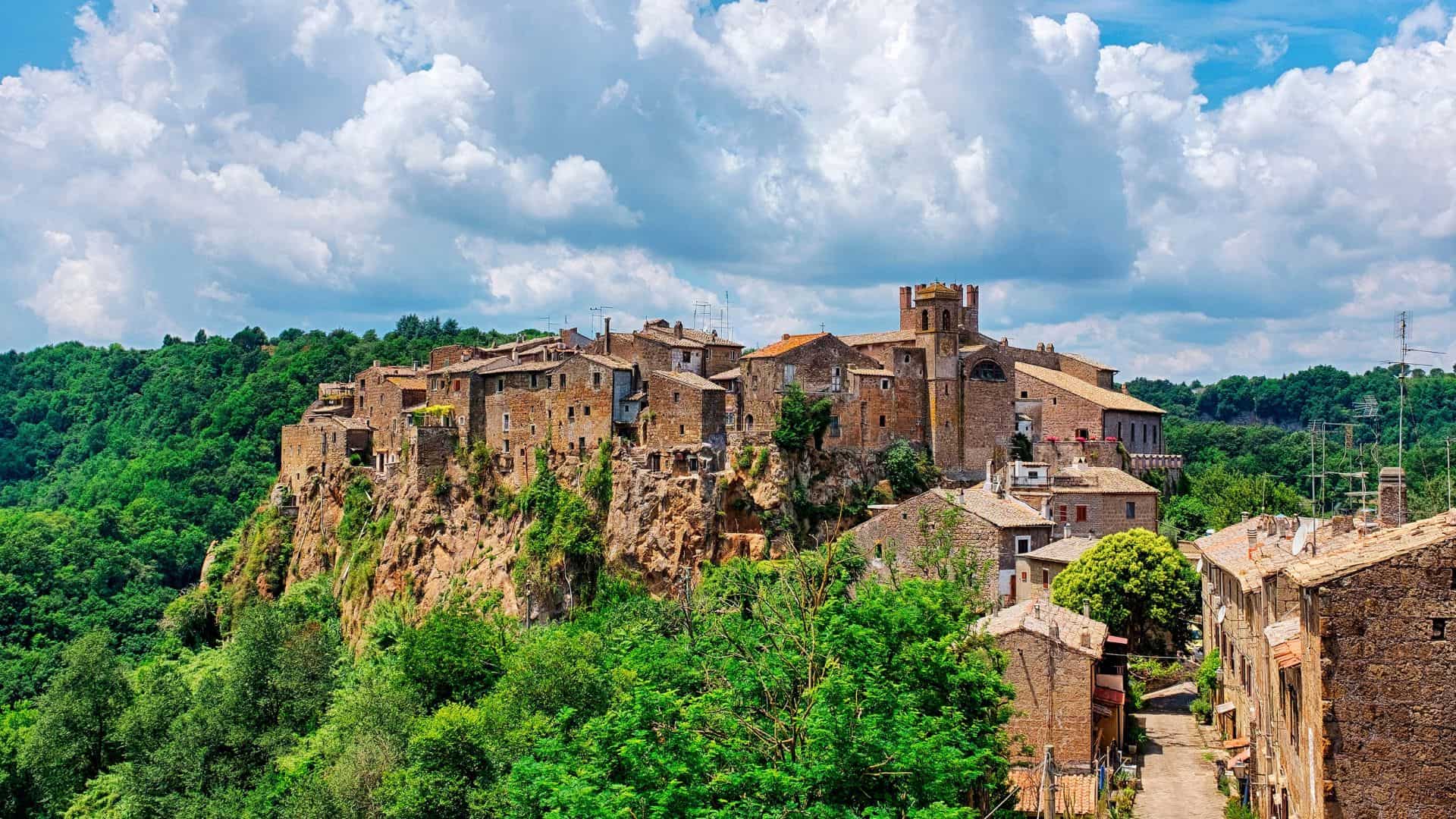 Panorama von Calcata im Latium
