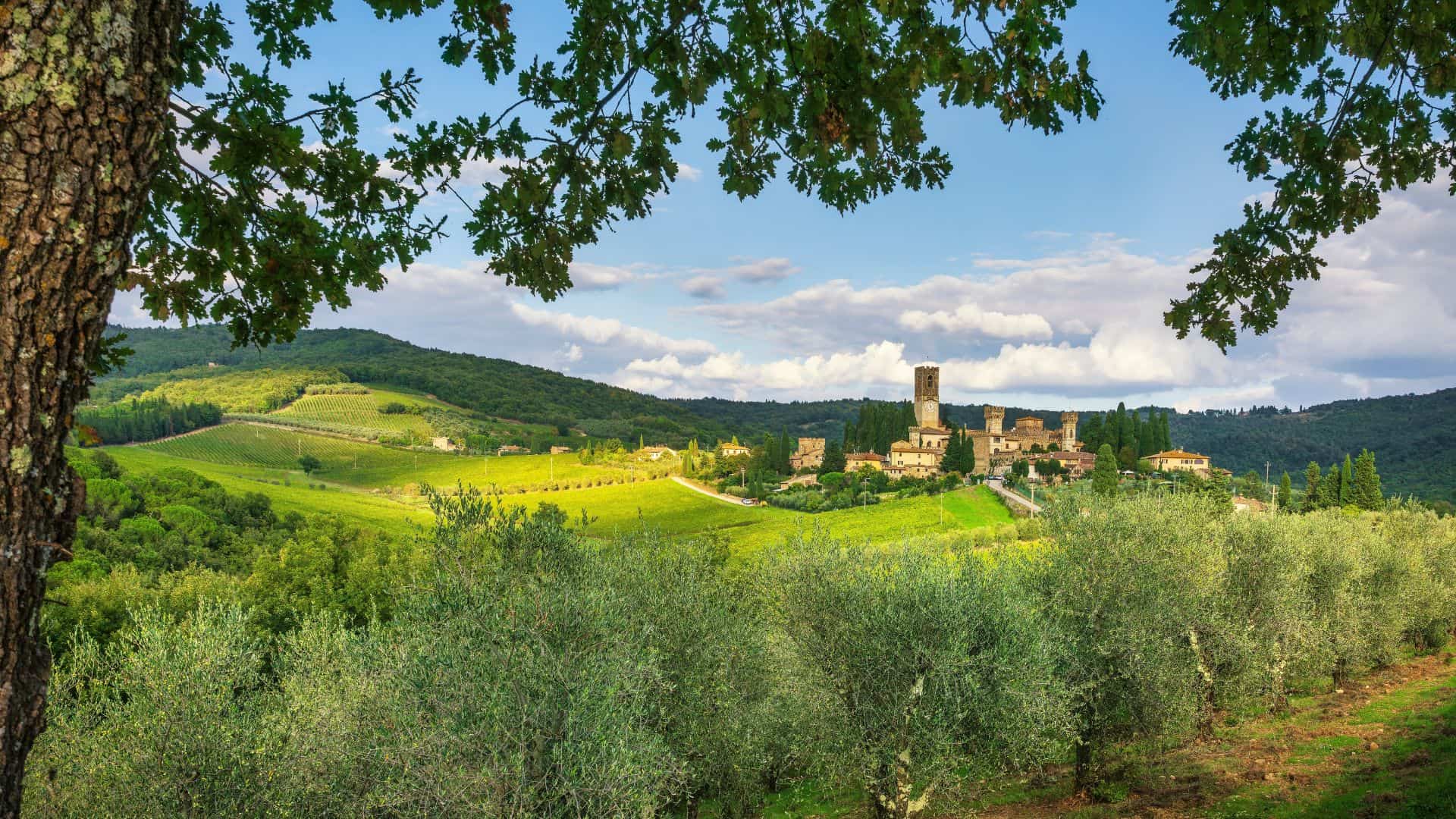 Panoramablick auf Badia a Passignano