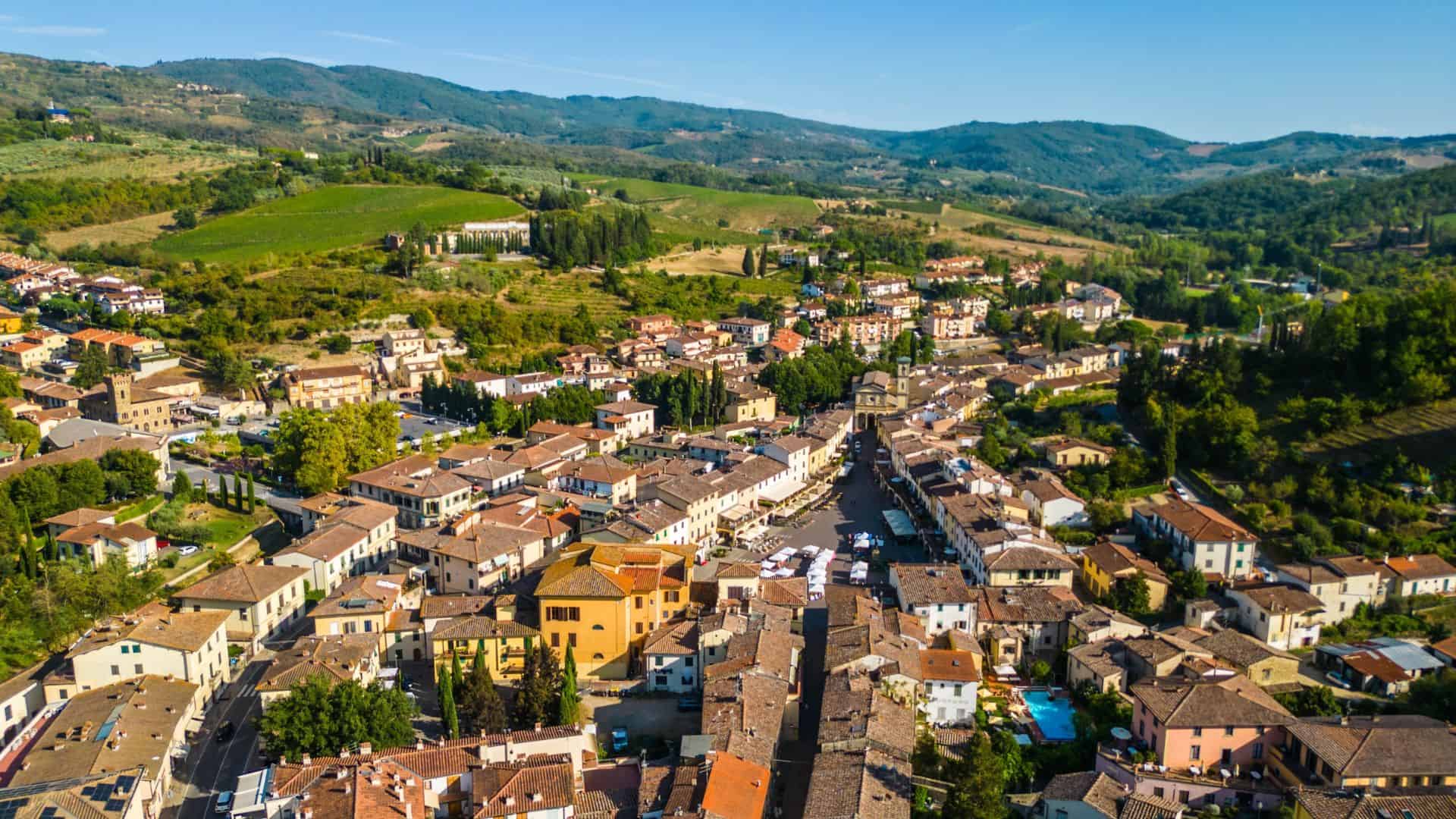 Panoramablick auf Greve in Chianti
