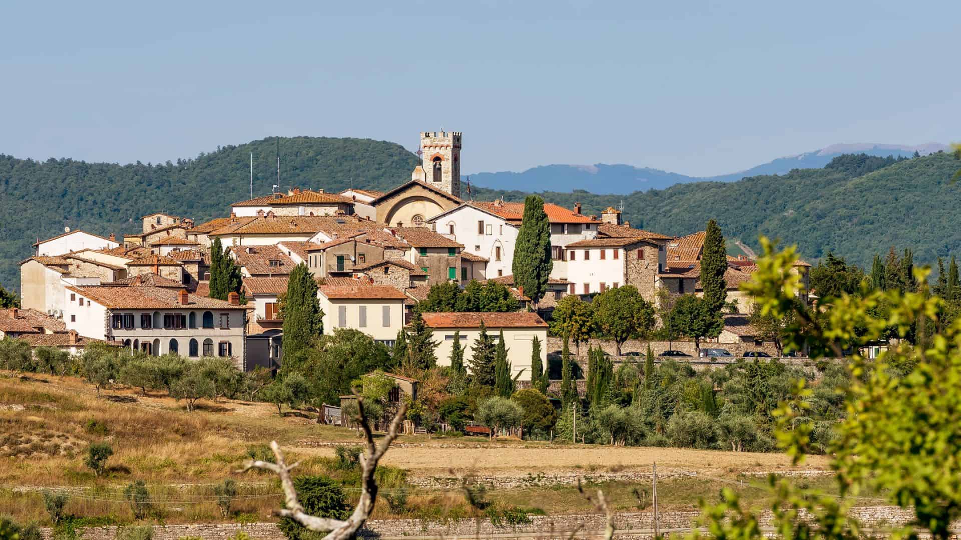 Panoramablick auf Radda in Chianti
