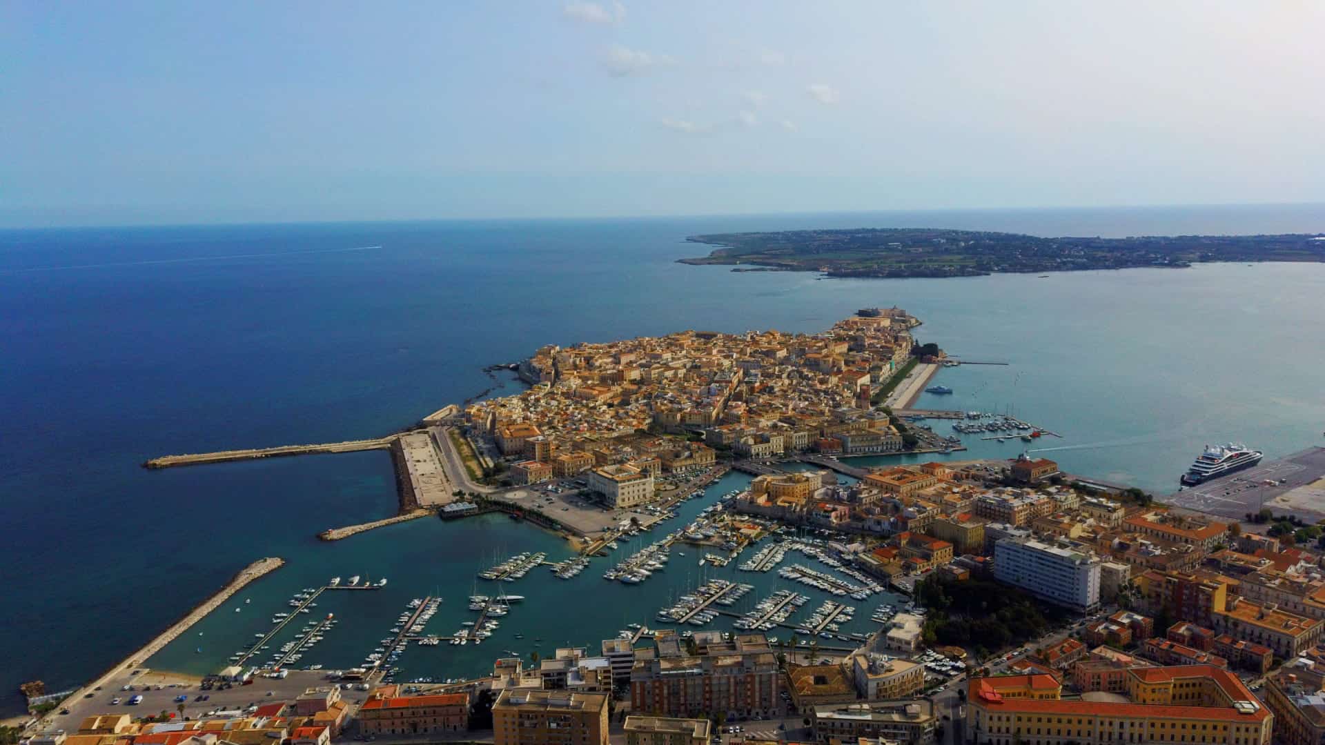 Panoramablick auf Syrakus und Ortigia